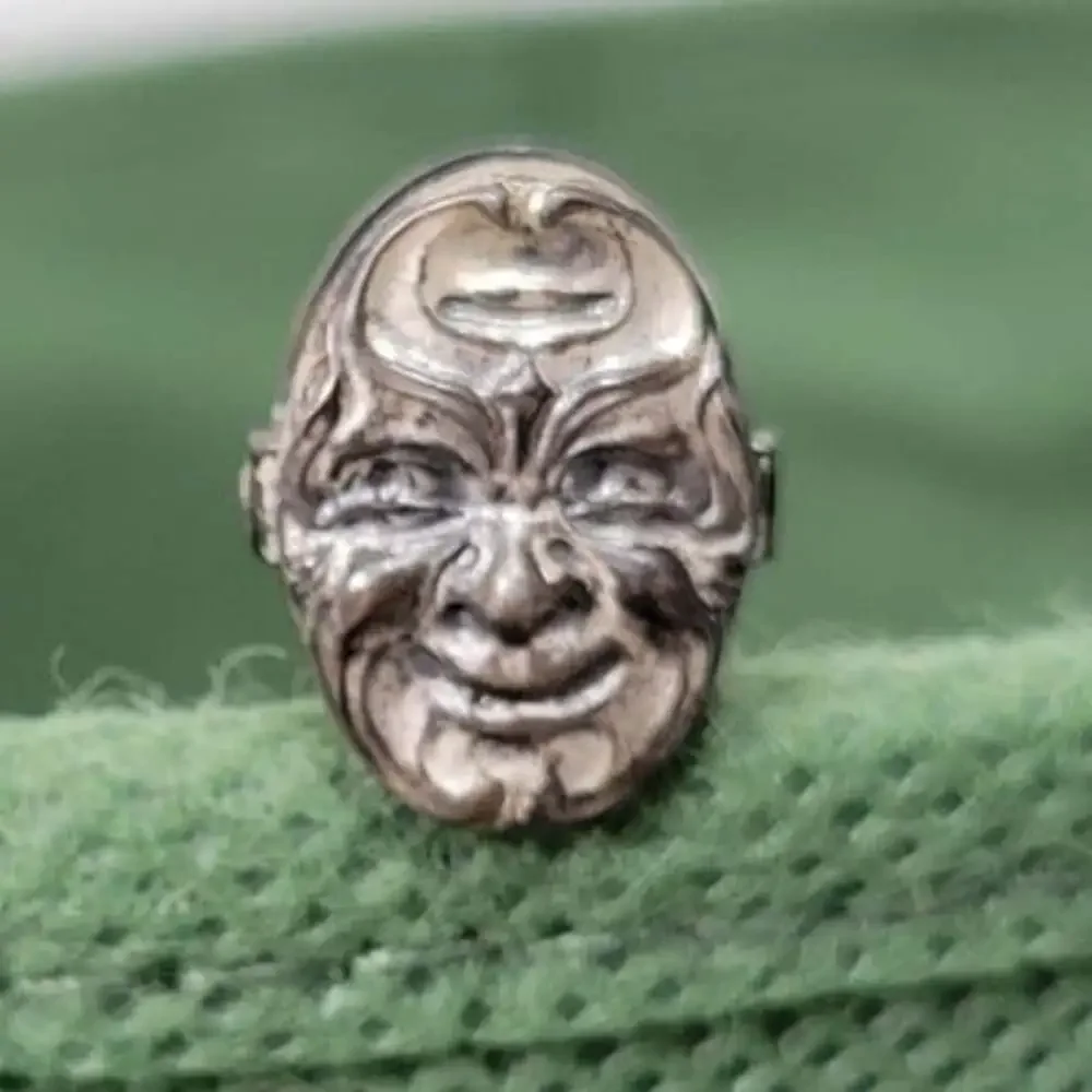 Antique Foster & Bailey F&B Japanese Noh Mask Clip Art Nouveau Etched Working